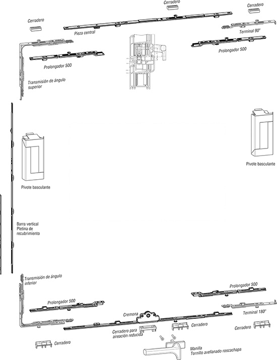 Herraje Ventanas Pivotantes